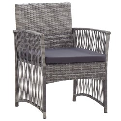 Gartensessel mit Sitzkissen 2 Stk. Anthrazit Poly Rattan