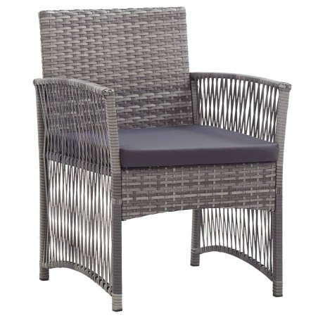 Gartensessel mit Sitzkissen 2 Stk. Anthrazit Poly Rattan