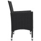 vidaXL 3-tlg. Bistro-Set Poly Rattan und Hartglas Schwarz vidaXL 3-tlg. Bistro-Set Poly Rattan und Hartglas Schwarz