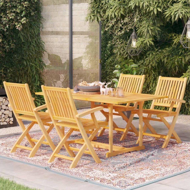 vidaXL 5-tlg. Garten-Essgruppe Massivholz Teak vidaXL 5-tlg. Garten-Essgruppe Massivholz Teak