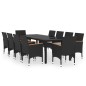 vidaXL 11-tlg. Garten-Essgruppe Poly Rattan Schwarz vidaXL 11-tlg. Garten-Essgruppe Poly Rattan Schwarz