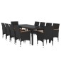 vidaXL 11-tlg. Garten-Essgruppe Poly Rattan Schwarz vidaXL 11-tlg. Garten-Essgruppe Poly Rattan Schwarz