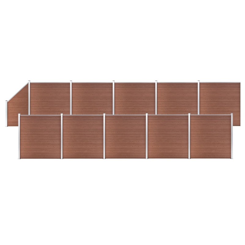 vidaXL WPC Zaun-Set 10 Quadrate + 1 Schräge 1830x186 cm Braun vidaXL WPC Zaun-Set 10 Quadrate + 1 Schräge 1830x186 cm Braun