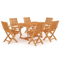vidaXL 7-tlg. Garten-Essgruppe Massivholz Teak