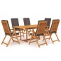 vidaXL 7-tlg. Garten-Essgruppe mit Kissen Massivholz Teak Grau vidaXL 7-tlg. Garten-Essgruppe mit Kissen Massivholz Teak Grau