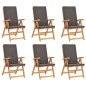 vidaXL 7-tlg. Garten-Essgruppe mit Kissen Massivholz Teak Grau vidaXL 7-tlg. Garten-Essgruppe mit Kissen Massivholz Teak Grau