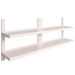vidaXL 2-stufige Schwebende Wandregale 2 Stk. Edelstahl 200×30 cm