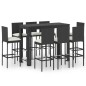 vidaXL 9-tlg. Garten-Bar-Set mit Creme Kissen Poly Rattan vidaXL 9-tlg. Garten-Bar-Set mit Creme Kissen Poly Rattan