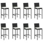 vidaXL 9-tlg. Garten-Bar-Set mit Creme Kissen Poly Rattan vidaXL 9-tlg. Garten-Bar-Set mit Creme Kissen Poly Rattan