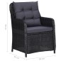 Gartenstühle 2 Stk. mit Teetisch Poly Rattan Schwarz Gartenstühle 2 Stk. mit Teetisch Poly Rattan Schwarz