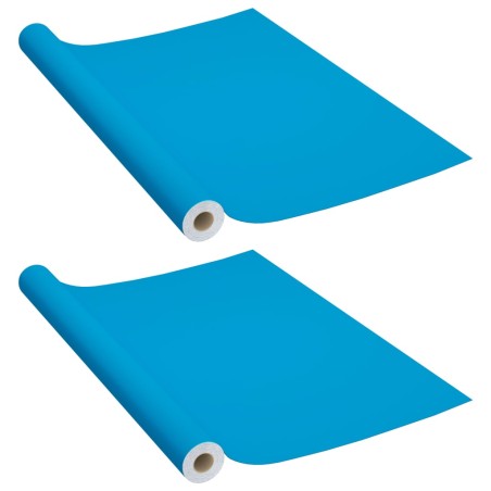 vidaXL Möbelfolien Selbstklebend 2 Stk. Azurblau 500x90 cm PVC