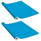 vidaXL Möbelfolien Selbstklebend 2 Stk. Azurblau 500x90 cm PVC vidaXL Möbelfolien Selbstklebend 2 Stk. Azurblau 500x90 cm PVC