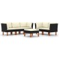 vidaXL 6-tlg. Garten-Lounge-Set mit Kissen Poly Rattan Schwarz vidaXL 6-tlg. Garten-Lounge-Set mit Kissen Poly Rattan Schwarz