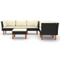 vidaXL 6-tlg. Garten-Lounge-Set mit Kissen Poly Rattan Schwarz vidaXL 6-tlg. Garten-Lounge-Set mit Kissen Poly Rattan Schwarz