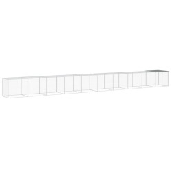 vidaXL Hühnerkäfig mit Dach Hellgrau 1003x98x90 cm Verzinkter Stahl