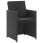 vidaXL 3-tlg. Garten-Essgruppe mit Auflagen Poly Rattan Schwarz vidaXL 3-tlg. Garten-Essgruppe mit Auflagen Poly Rattan Schwarz