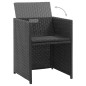 vidaXL 3-tlg. Garten-Essgruppe mit Auflagen Poly Rattan Schwarz vidaXL 3-tlg. Garten-Essgruppe mit Auflagen Poly Rattan Schwarz