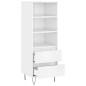vidaXL Highboard Hochglanz-Weiß 40x36x110 cm Holzwerkstoff vidaXL Highboard Hochglanz-Weiß 40x36x110 cm Holzwerkstoff