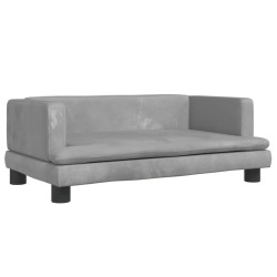vidaXL Kindersofa Hellgrau 80x45x30 cm Samt