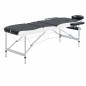 vidaXL Massageliege Klappbar 3-Zonen Aluminiumgestell Schwarz und Weiß vidaXL Massageliege Klappbar 3-Zonen Aluminiumgestell Schwarz und Weiß