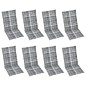 vidaXL Verstellbare Gartenstühle mit Auflagen 8 Stk. Grau Akazienholz vidaXL Verstellbare Gartenstühle mit Auflagen 8 Stk. Grau Akazienholz
