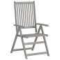 vidaXL Verstellbare Gartenstühle mit Auflagen 8 Stk. Grau Akazienholz vidaXL Verstellbare Gartenstühle mit Auflagen 8 Stk. Grau Akazienholz