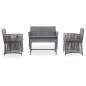 vidaXL 4-tlg. Garten-Lounge-Set mit Auflage Poly Rattan Anthrazit vidaXL 4-tlg. Garten-Lounge-Set mit Auflage Poly Rattan Anthrazit