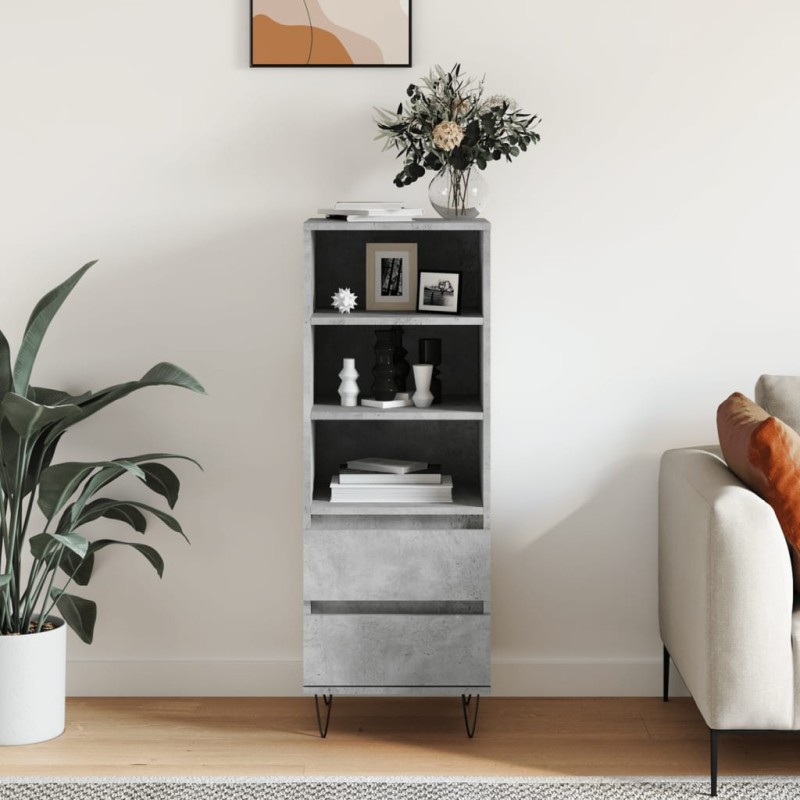 vidaXL Highboard Betongrau 40x36x110 cm Holzwerkstoff vidaXL Highboard Betongrau 40x36x110 cm Holzwerkstoff