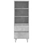vidaXL Highboard Betongrau 40x36x110 cm Holzwerkstoff vidaXL Highboard Betongrau 40x36x110 cm Holzwerkstoff