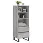 vidaXL Highboard Grau Sonoma 40x36x110 cm Holzwerkstoff vidaXL Highboard Grau Sonoma 40x36x110 cm Holzwerkstoff