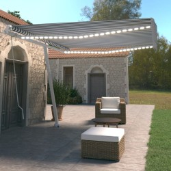 vidaXL Gelenkarmmarkise Einziehbar mit LED 400x350 cm Blau und Weiß