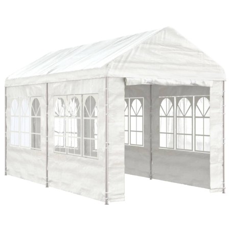 vidaXL Pavillon mit Dach Weiß 4,46x2,28x2,69 m Polyethylen