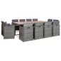 13-tlg. Garten-Essgruppe mit Kissen Poly Rattan Anthrazit 13-tlg. Garten-Essgruppe mit Kissen Poly Rattan Anthrazit