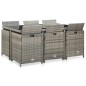 11-tlg. Garten-Essgruppe mit Auflagen Poly Rattan Grau 11-tlg. Garten-Essgruppe mit Auflagen Poly Rattan Grau