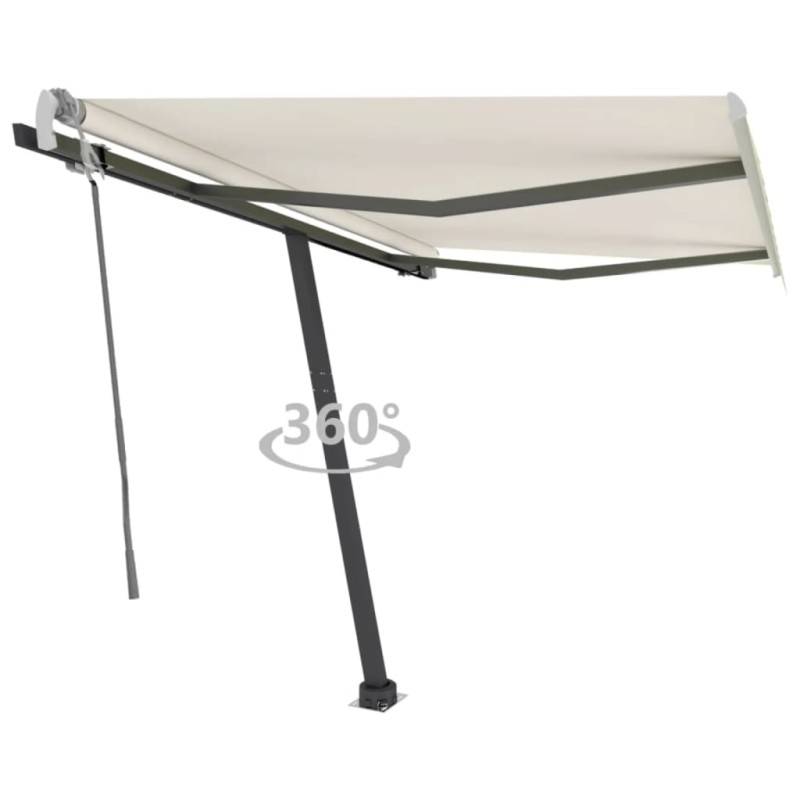 vidaXL Standmarkise Einziehbar Handbetrieben 300x250 cm Creme vidaXL Standmarkise Einziehbar Handbetrieben 300x250 cm Creme