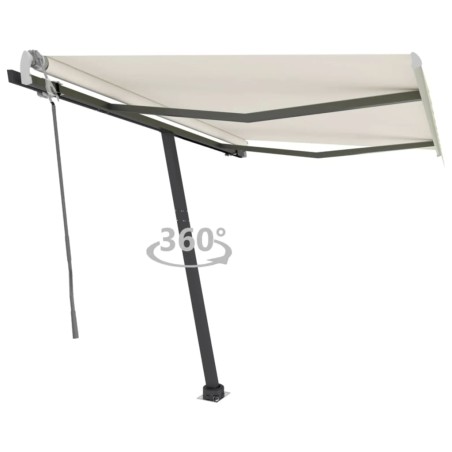 vidaXL Standmarkise Einziehbar Handbetrieben 300x250 cm Creme