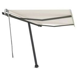 vidaXL Standmarkise Einziehbar Handbetrieben 300x250 cm Creme