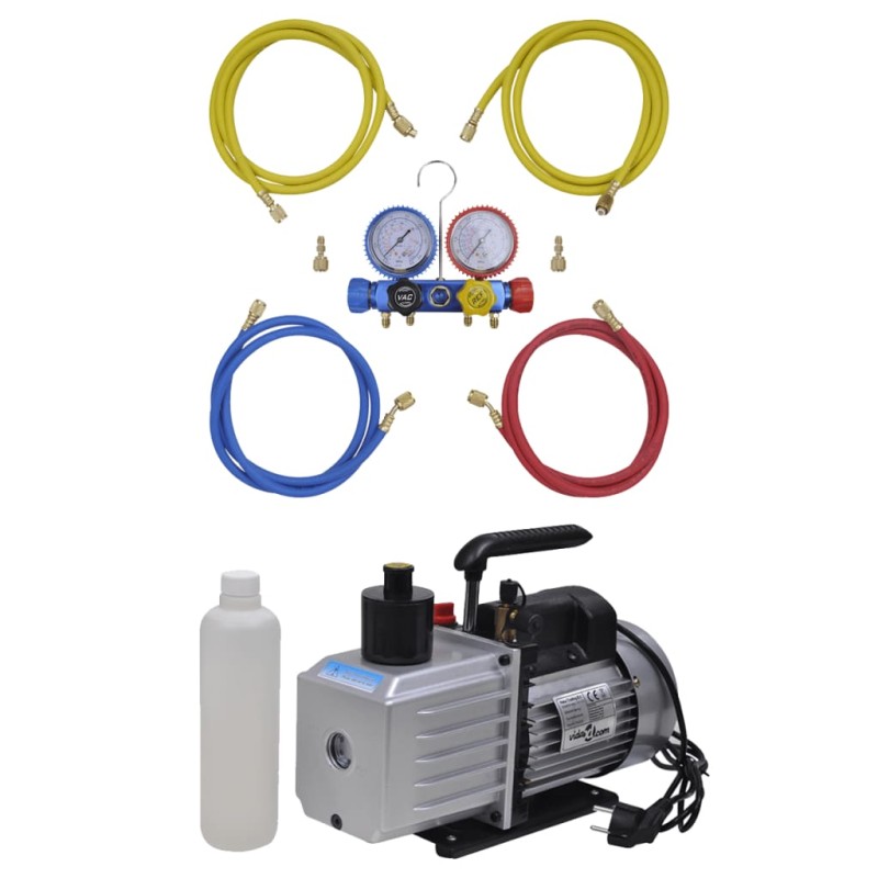 vidaXL Vakuumpumpe 100 L/min 4-Wege-Verteiler-Manometer Klimaanlagen vidaXL Vakuumpumpe 100 L/min 4-Wege-Verteiler-Manometer Klimaanlagen