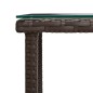 vidaXL Beistelltisch Braun 45x45x45 cm Poly Rattan und Hartglas vidaXL Beistelltisch Braun 45x45x45 cm Poly Rattan und Hartglas