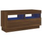 vidaXL TV-Schrank mit LED-Leuchten Braun Eichen-Optik 80x35x40 cm vidaXL TV-Schrank mit LED-Leuchten Braun Eichen-Optik 80x35x40 cm