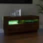 vidaXL TV-Schrank mit LED-Leuchten Braun Eichen-Optik 80x35x40 cm vidaXL TV-Schrank mit LED-Leuchten Braun Eichen-Optik 80x35x40 cm