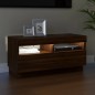 vidaXL TV-Schrank mit LED-Leuchten Braun Eichen-Optik 80x35x40 cm vidaXL TV-Schrank mit LED-Leuchten Braun Eichen-Optik 80x35x40 cm