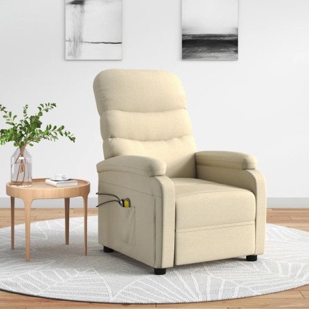 vidaXL Massagesessel Elektrisch Creme Stoff