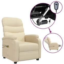 vidaXL Massagesessel Elektrisch Creme Stoff