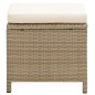 Gartenhocker 2 Stk. mit Sitzkissen Poly Rattan Beige Gartenhocker 2 Stk. mit Sitzkissen Poly Rattan Beige