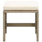 Gartenhocker 2 Stk. mit Sitzkissen Poly Rattan Beige Gartenhocker 2 Stk. mit Sitzkissen Poly Rattan Beige