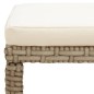 Gartenhocker 2 Stk. mit Sitzkissen Poly Rattan Beige Gartenhocker 2 Stk. mit Sitzkissen Poly Rattan Beige