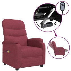 vidaXL Massagesessel Elektrisch Weinrot Stoff
