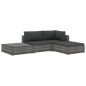 4-tlg. Garten-Lounge-Set mit Auflagen Poly Rattan Grau 4-tlg. Garten-Lounge-Set mit Auflagen Poly Rattan Grau