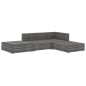 4-tlg. Garten-Lounge-Set mit Auflagen Poly Rattan Grau 4-tlg. Garten-Lounge-Set mit Auflagen Poly Rattan Grau